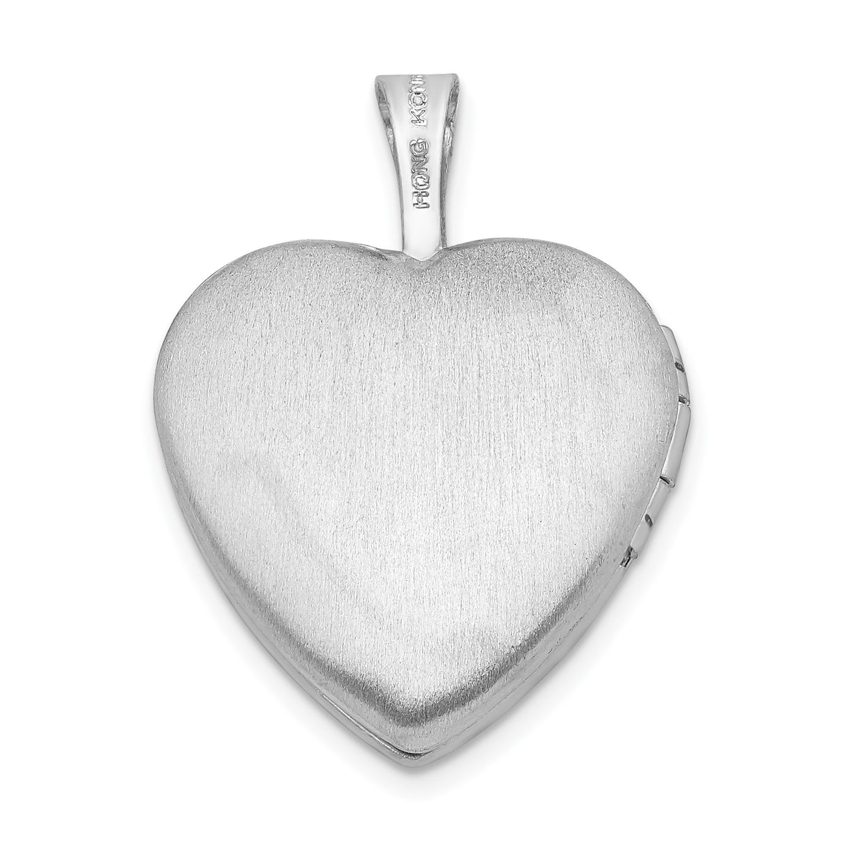 Sterling Silver Heart Photo Locket Pendant with Diamond and Starburst Engraving