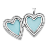 Cross and Flowers Enamel Heart Locket and Pendant Charm Pendant in Real 925 Sterling Silver