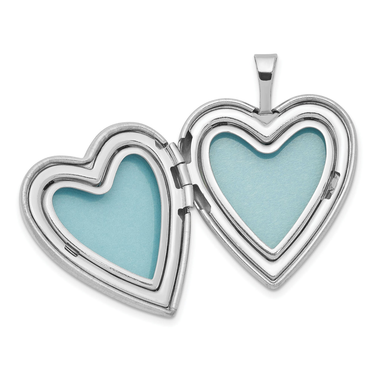 Polished and Satin Butterfly Heart Locket & Charm Pendant in Real 925 Sterling Silver
