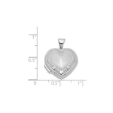 Sterling Silver Heart Shaped Locket Pendant with Scrollwork for Women