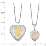 Heart Locket and Set Charm Pendant in Real 925 Sterling Silver
