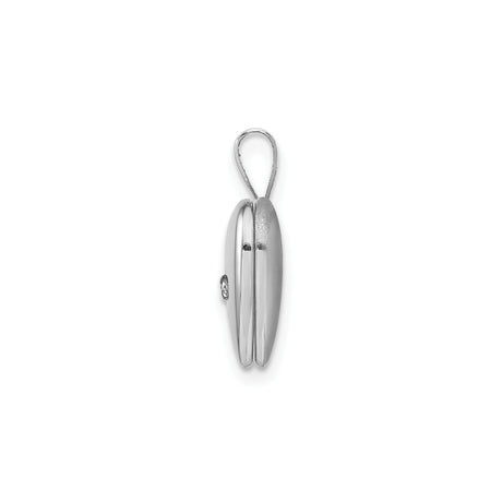 Sterling Silver Heart Locket Pendant with Diamond and North Star Design for Women