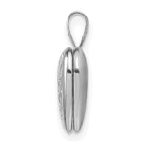 Side Swirls 12mm Heart Locket Charm Pendant in Real 925 Sterling Silver