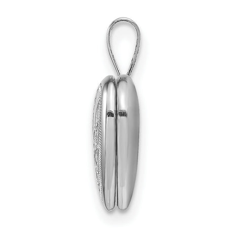 Side Swirls 12mm Heart Locket Charm Pendant in Real 925 Sterling Silver