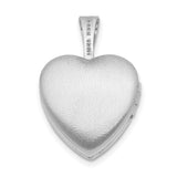 Side Swirls 12mm Heart Locket Charm Pendant in Real 925 Sterling Silver