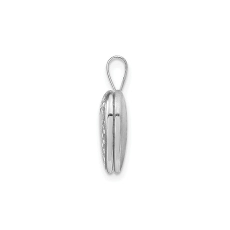 Sterling Silver Heart Locket Pendant with Braided Border Engraving, Classic Romantic Keepsake