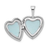 Sterling Silver Heart Locket Pendant with Pink Butterfly and Floral Motif for Women
