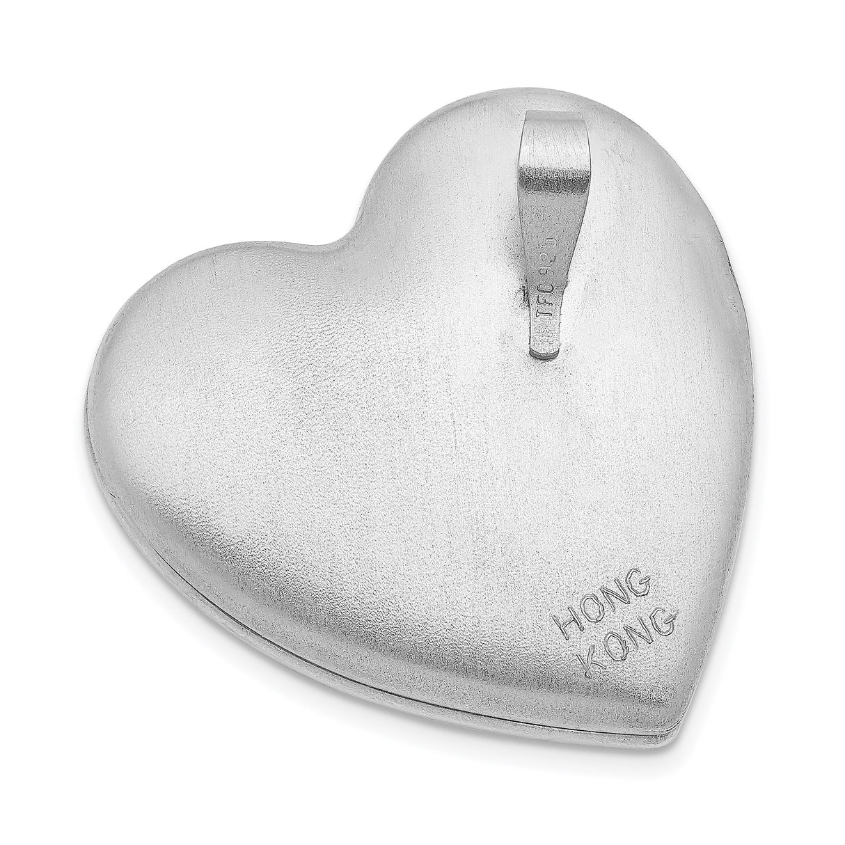 Sterling Silver Heart Locket with Diamond Center and North Star Design for Women