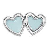Sterling Silver Heart Locket with Diamond Center and North Star Design for Women