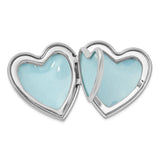 Sterling Silver Heart Locket with Diamond Center and North Star Design for Women