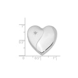 Sterling Silver Heart Locket with Diamond Center and North Star Design for Women