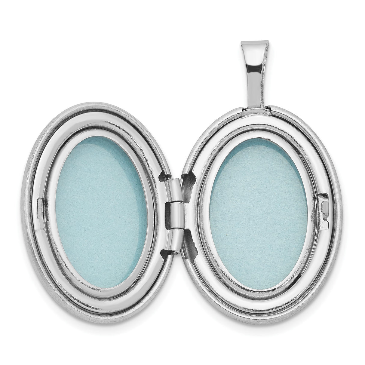 Sterling Silver Oval Locket Pendant with Diamond Accent, North Star Engraving, Brushed Finish
