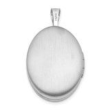 Sterling Silver Oval Locket Pendant with Diamond Accent, North Star Engraving, Celestial Theme