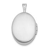 Sterling Silver Oval Locket Pendant with Etched Leaf Wreath Design for Women