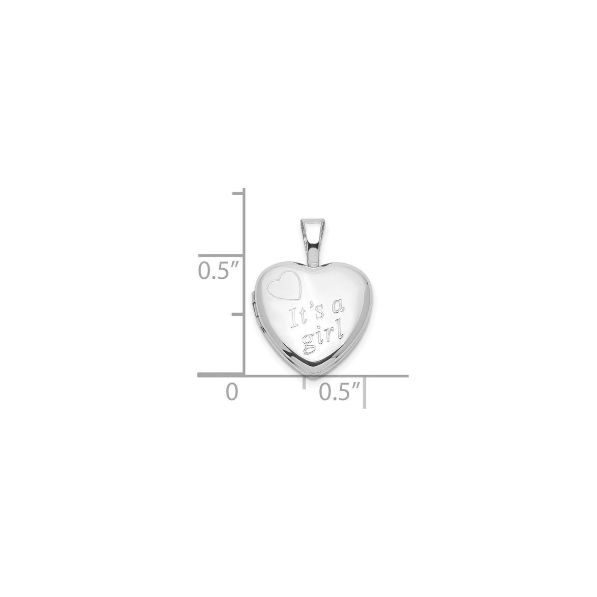 Sterling Silver Heart Locket Pendant with Its a Girl Design for Women or Grandmothers