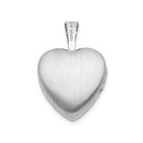 Sterling Silver Heart Shaped Daughter Locket Pendant with Diamond and Starburst Design