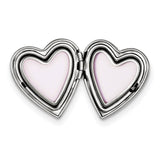 Mom W Enamel Flower 20mm Falling Heart Locket Charm Pendant in Real 925 Sterling Silver