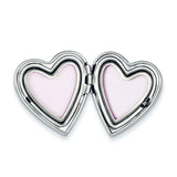 Mom W Enamel Flower 20mm Falling Heart Locket Charm Pendant in Real 925 Sterling Silver