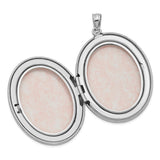 Sterling Silver Oval Locket Pendant with Enamel Rose Design, Floral Remembrance Jewelry for Women