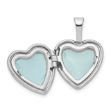 Angel 12mm Heart Locket Charm Pendant in Real 925 Sterling Silver