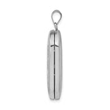 Sterling Silver Oval Locket Pendant with Raised Christian Cross, Religious Devotion Charm