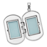 Sterling Silver Oval Locket Pendant with Raised Christian Cross, Religious Devotion Charm