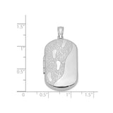 Sterling Silver Oval Locket Pendant with Footprints and Textured Sand Design, Christian Keepsake