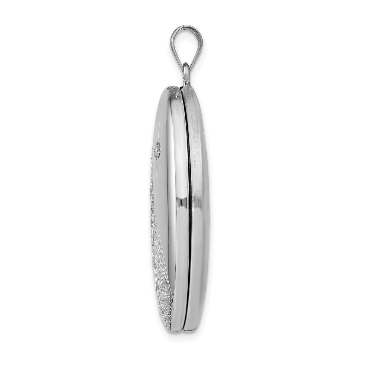 Sterling Silver Footprint Locket Pendant with Diamond and North Star Engraving