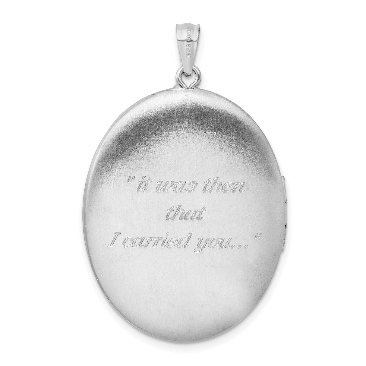 Sterling Silver Footprint Locket Pendant with Diamond and North Star Engraving