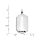 Sterling Silver Oval Locket Pendant, Polished Finish, Hinged Photo Holder, Engraving-Ready Keepsake