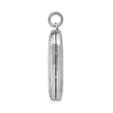 Sterling Silver Locket Pendant with Greek Key Border, Polished Rectangular Design