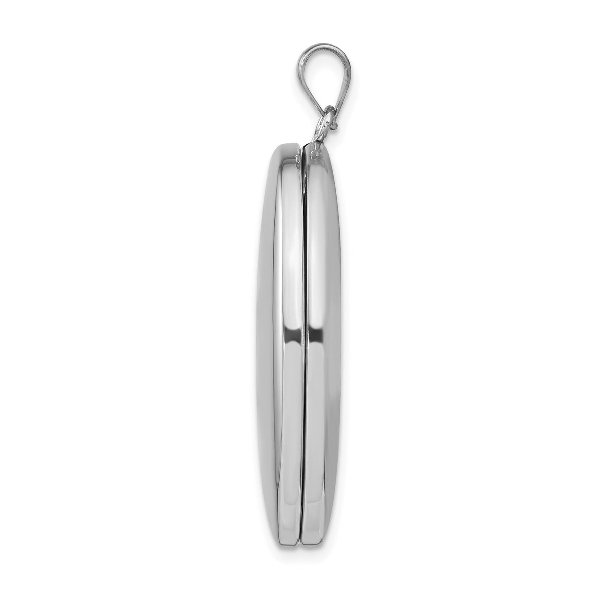Sterling Silver Oval Locket Pendant, Hinged Photo Holder, Polished Memorial Jewelry for Women