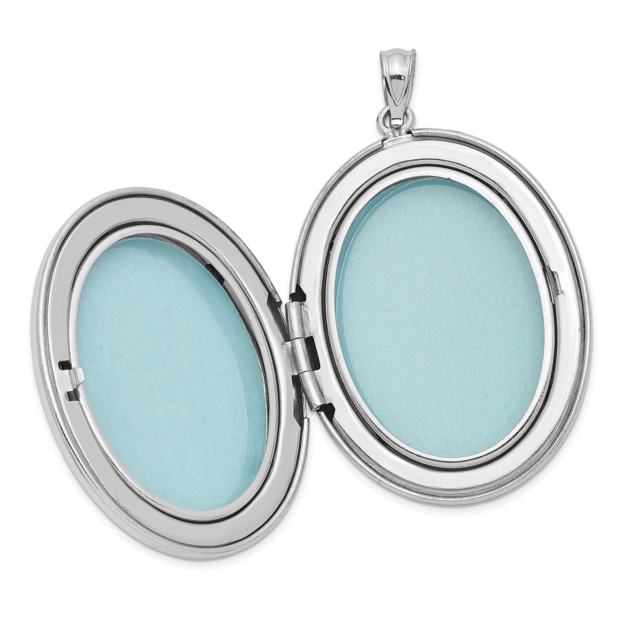 Sterling Silver Oval Locket Pendant, Hinged Photo Holder, Polished Memorial Jewelry for Women