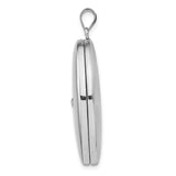 Sterling Silver Oval Locket Pendant with Diamond and North Star Design for Women