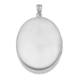 Sterling Silver Oval Locket Pendant with Diamond and North Star Design for Women