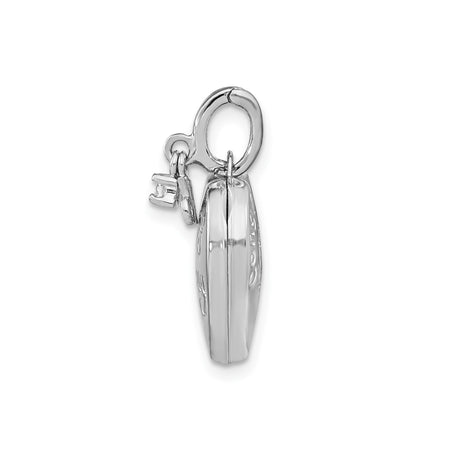 Sterling Silver Heart Locket Pendant with Cubic Zirconia, Sweet Sixteen Birthday Charm