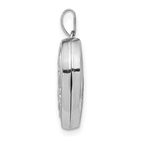 18mm Heart with Scrolls Locket Charm Pendant in Real 925 Sterling Silver