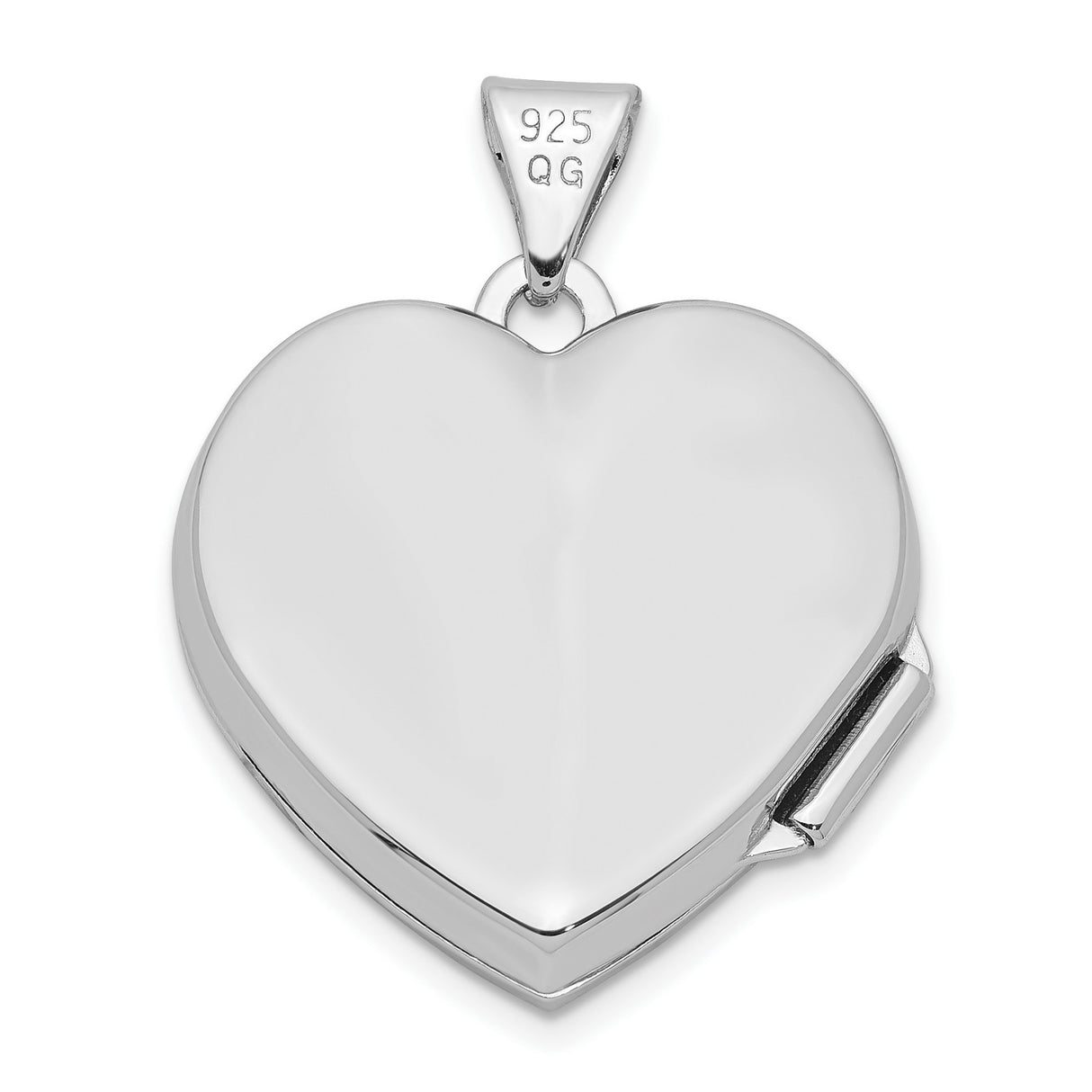 18mm Heart with Scrolls Locket Charm Pendant in Real 925 Sterling Silver