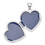 18mm Heart with Scrolls Locket Charm Pendant in Real 925 Sterling Silver