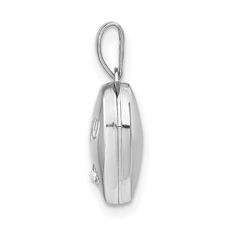 Dia Heart Locket Charm Pendant in Real 925 Sterling Silver