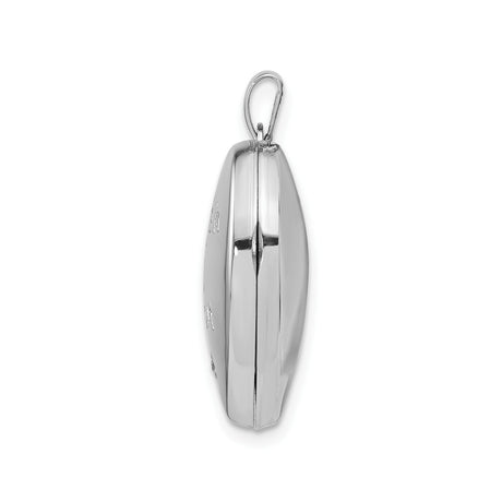 Sterling Silver Heart Locket with Diamond Accent, Always in My Heart Memorial Pendant for Women