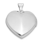 Sterling Silver Heart Locket Pendant with Gold Center Accent, Two-Tone Romantic Keepsake Necklace