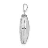 20mm Round Leaf Floral Locket Charm Pendant in Real 925 Sterling Silver