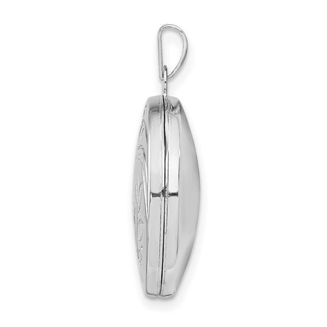 20mm Round Leaf Floral Locket Charm Pendant in Real 925 Sterling Silver