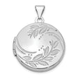 20mm Round Leaf Floral Locket Charm Pendant in Real 925 Sterling Silver
