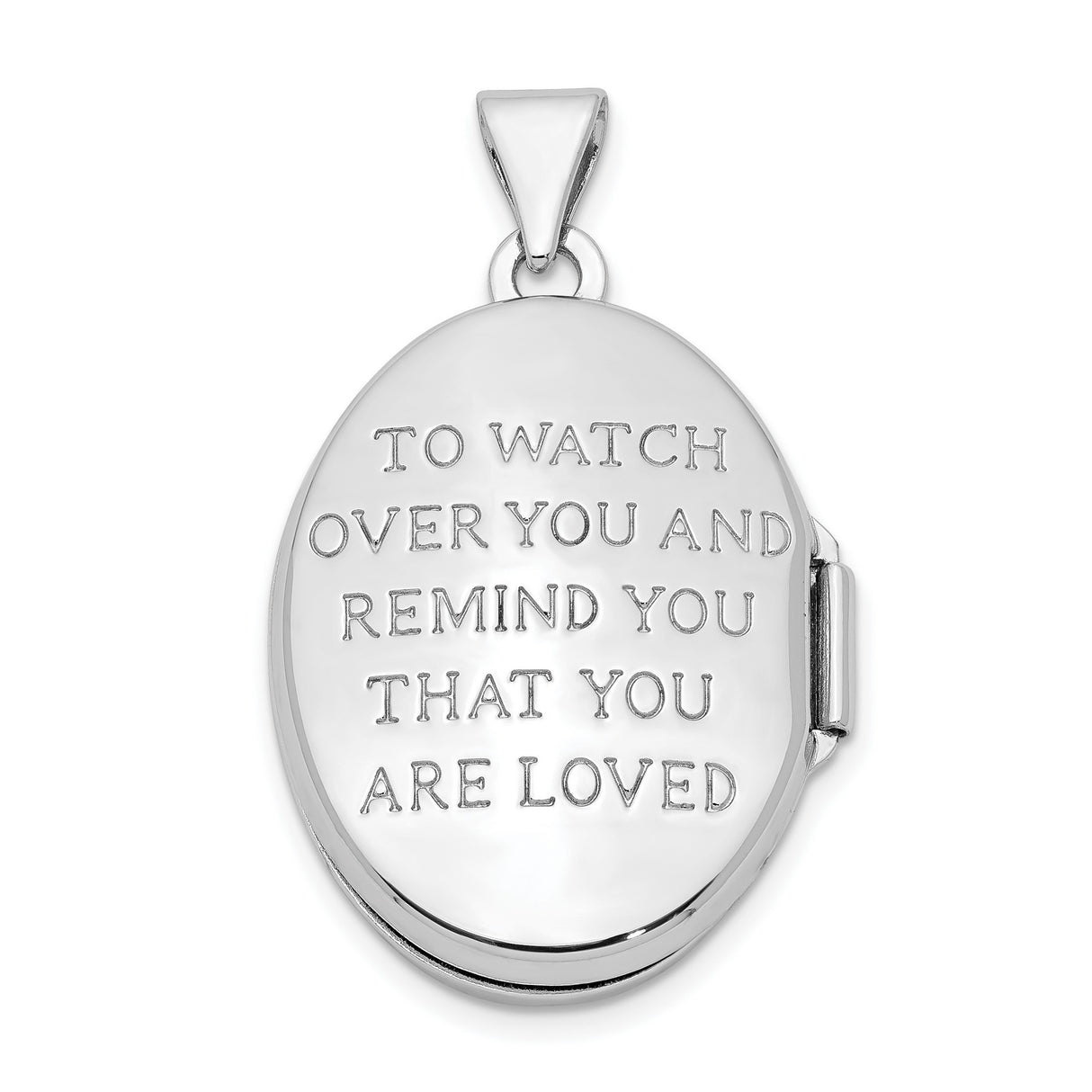 Saint Oval Guardian Angel Locket Charm Pendant in Real 925 Sterling Silver