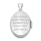 Saint Oval Guardian Angel Locket Charm Pendant in Real 925 Sterling Silver