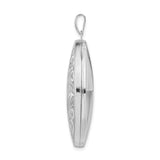 Sterling Silver Oval Locket Pendant with Vintage Floral Scroll Design for Women