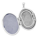 Sterling Silver Oval Locket Pendant with Vintage Floral Scroll Design for Women