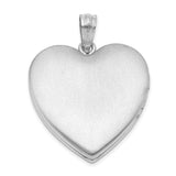 Sterling Silver Heart Locket Pendant with Handprints and Hearts Symbolizing Family Love